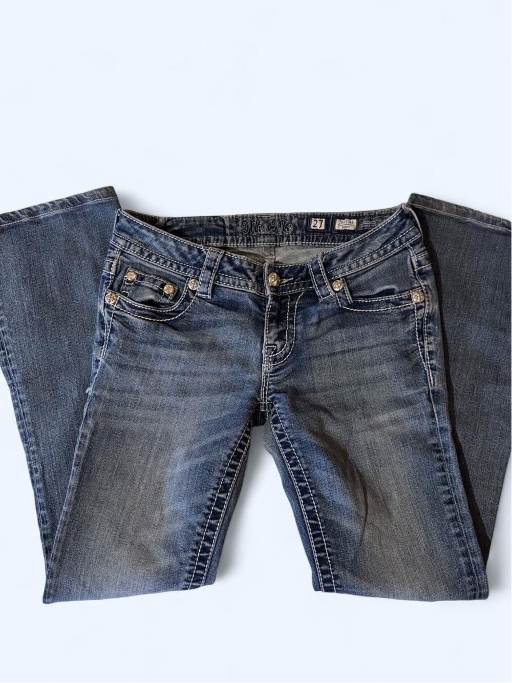 Miss Me Studded Bootcut Jeans Waist 27 Blue